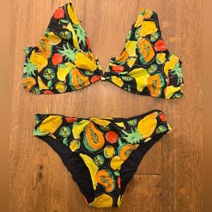 Tropical Print Bikini Set